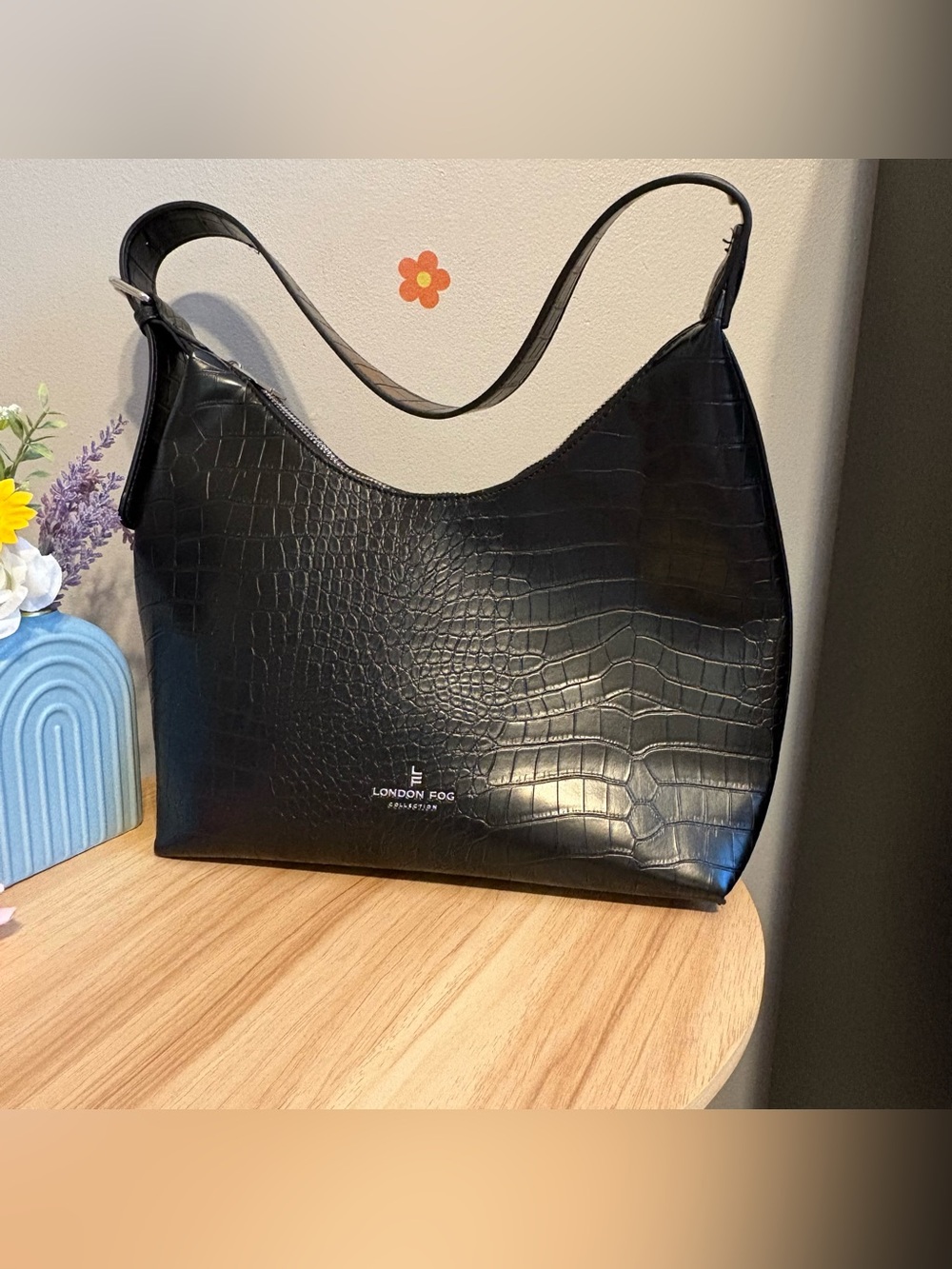 london fog black gently loved bag